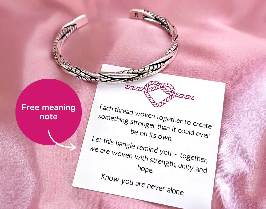 Woven Strength Charity Bracelet – Ribbon of Hope
